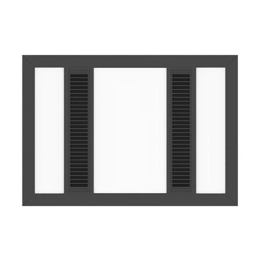 Modura Slender 3 in 1 Bathroom Heater Exhaust Fan and Light 1000w Halogen-Black