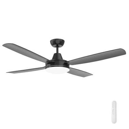 Nemoi 137cm DC Ceiling Fan with LED Light and Remote - Black