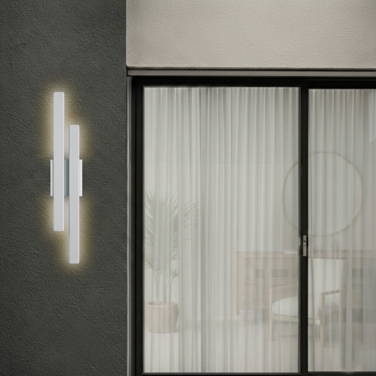 Ostel 2 Light Exterior Wall Light- White