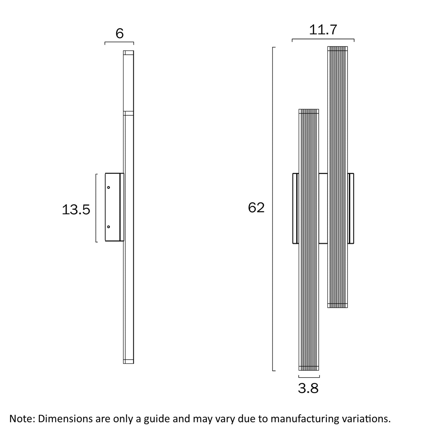 Ostel 2 Light Exterior Wall Light- Black