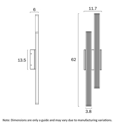Ostel 2 Light Exterior Wall Light- Black