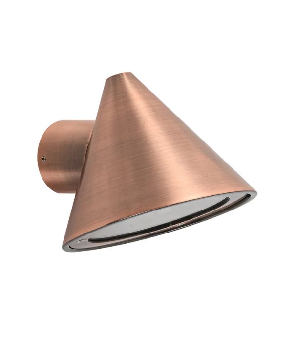 CUCHARA: Exterior Cone Surface Mounted Wall Lights IP65 / IP44 - Electroplated Copper Aluminium