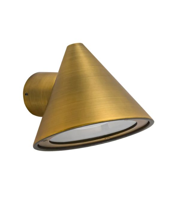 CUCHARA: Exterior Cone Surface Mounted Wall Lights IP65 / IP44 - Electroplated Brass Aluminium