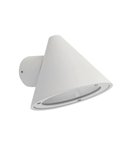 CUCHARA: Exterior Cone Surface Mounted Wall Lights IP65 / IP44 - White Aluminium
