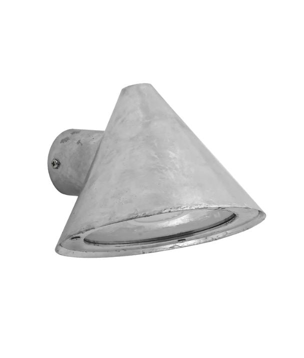CUCHARA: Exterior Cone Surface Mounted Wall Lights IP65 / IP44 - Galvanized Iron