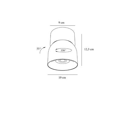 Black GU10 Rotatable Surface Mount Downlight- Pitcher Series