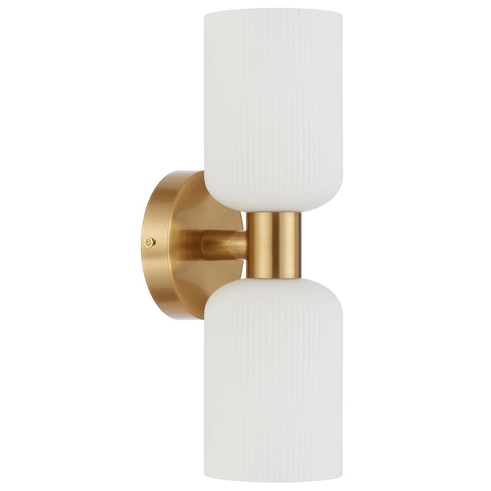 RIVEN 2 Light Wall Bracket- Antique Gold Opal