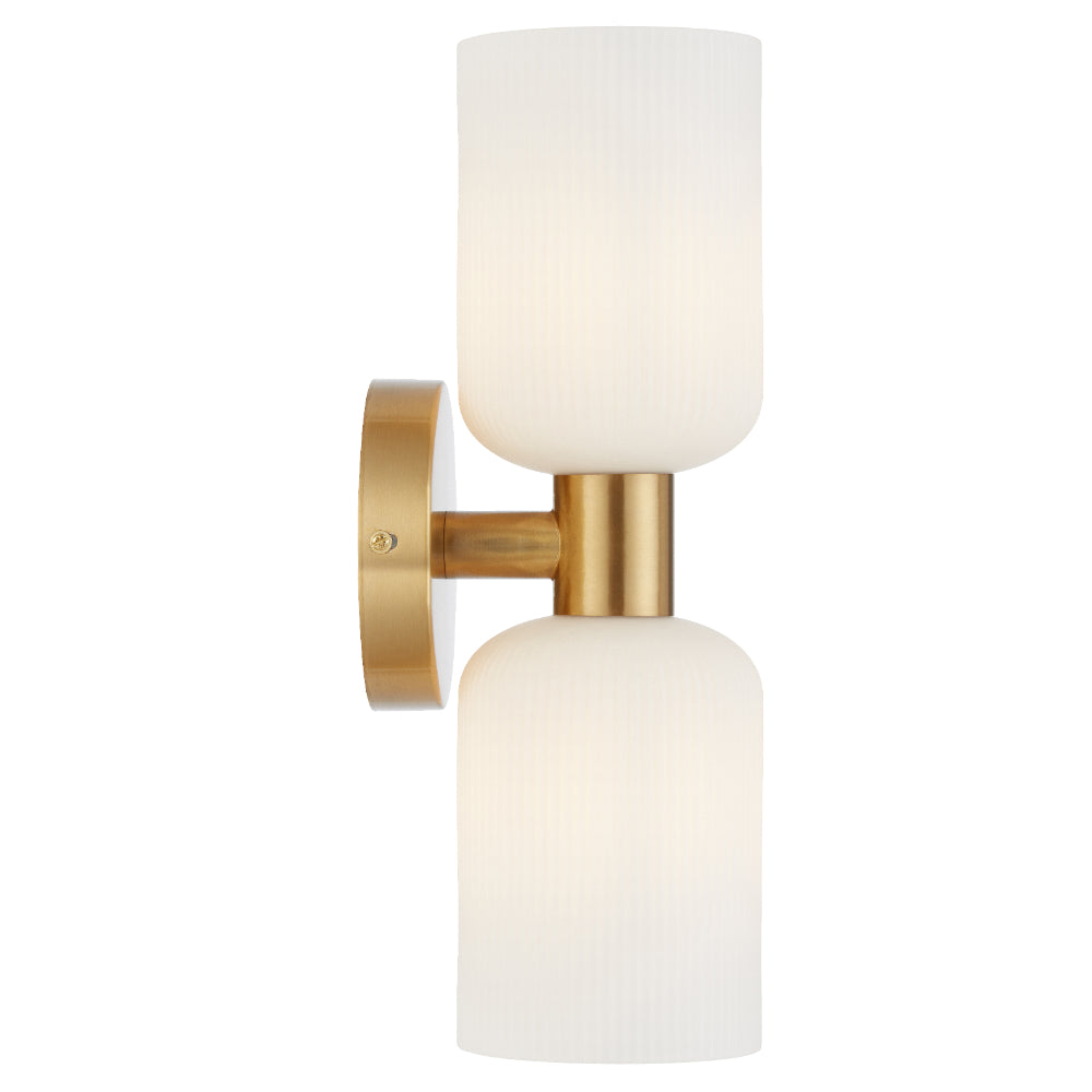 RIVEN 2 Light Wall Bracket- Antique Gold Opal