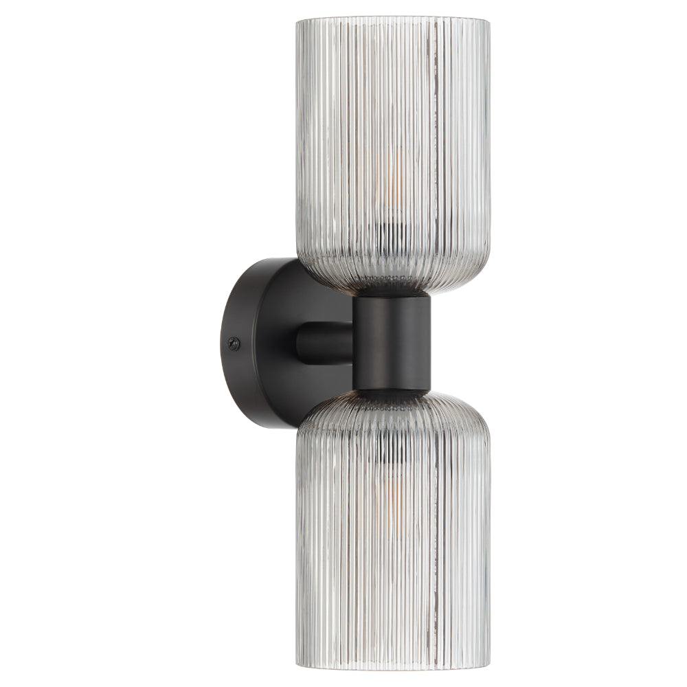 RIVEN 2 Light Wall Bracket- Black Smoke