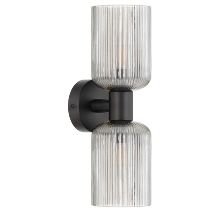 RIVEN 2 Light Wall Bracket- Black Smoke