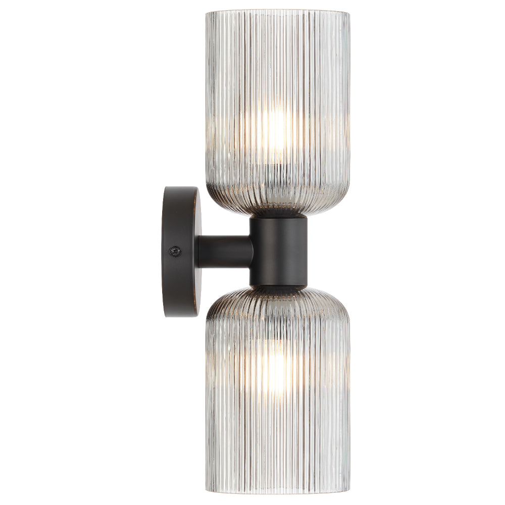 RIVEN 2 Light Wall Bracket- Black Smoke