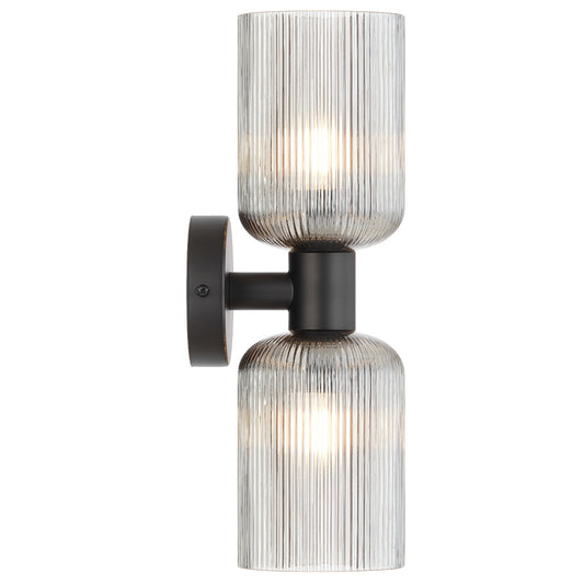 RIVEN 2 Light Wall Bracket- Black Smoke