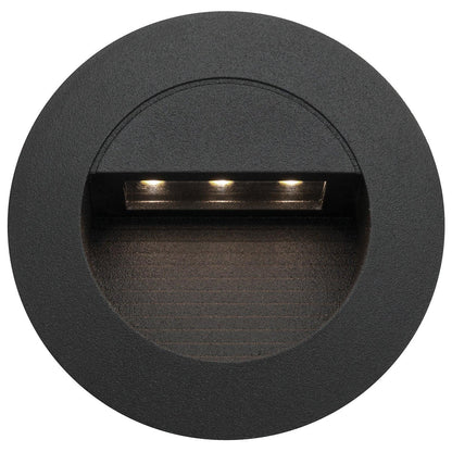 Rye Round LED Step Wall Light - Black