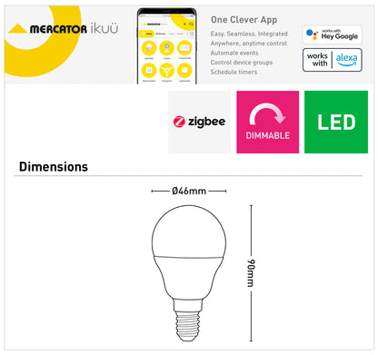 Fancy Round Ikuü Smart Zigbee E14 LED Globe
