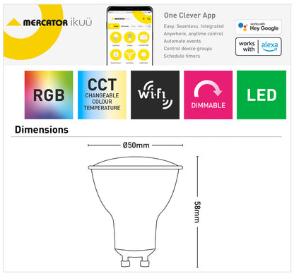 GU10 Ikuü Smart Wi-Fi Dimmable RGB Globe