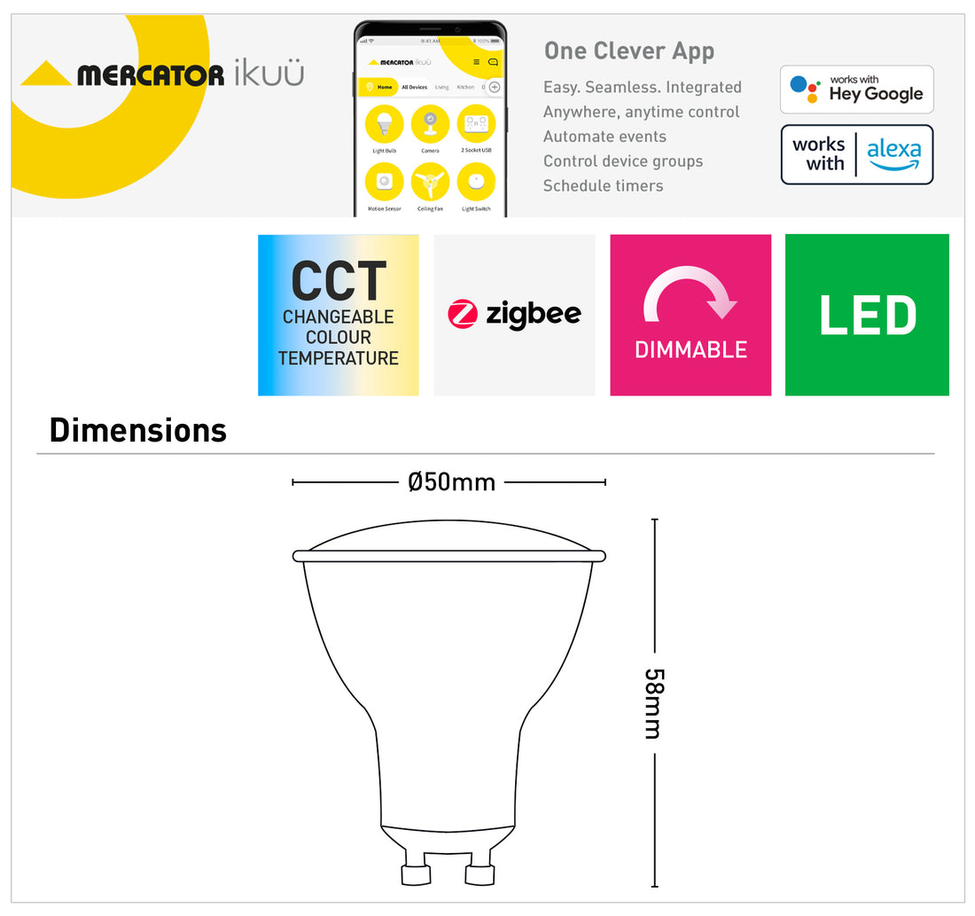 GU10 Ikuü Smart Zigbee Dimmable Globe