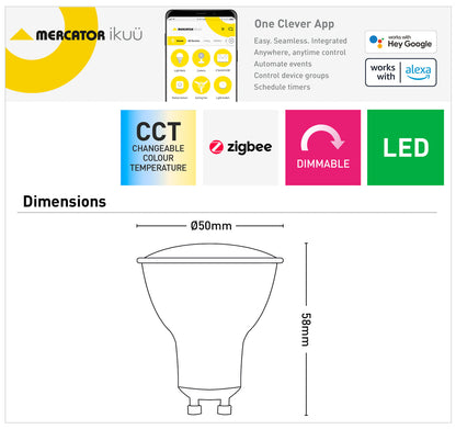 GU10 Ikuü Smart Zigbee Dimmable Globe