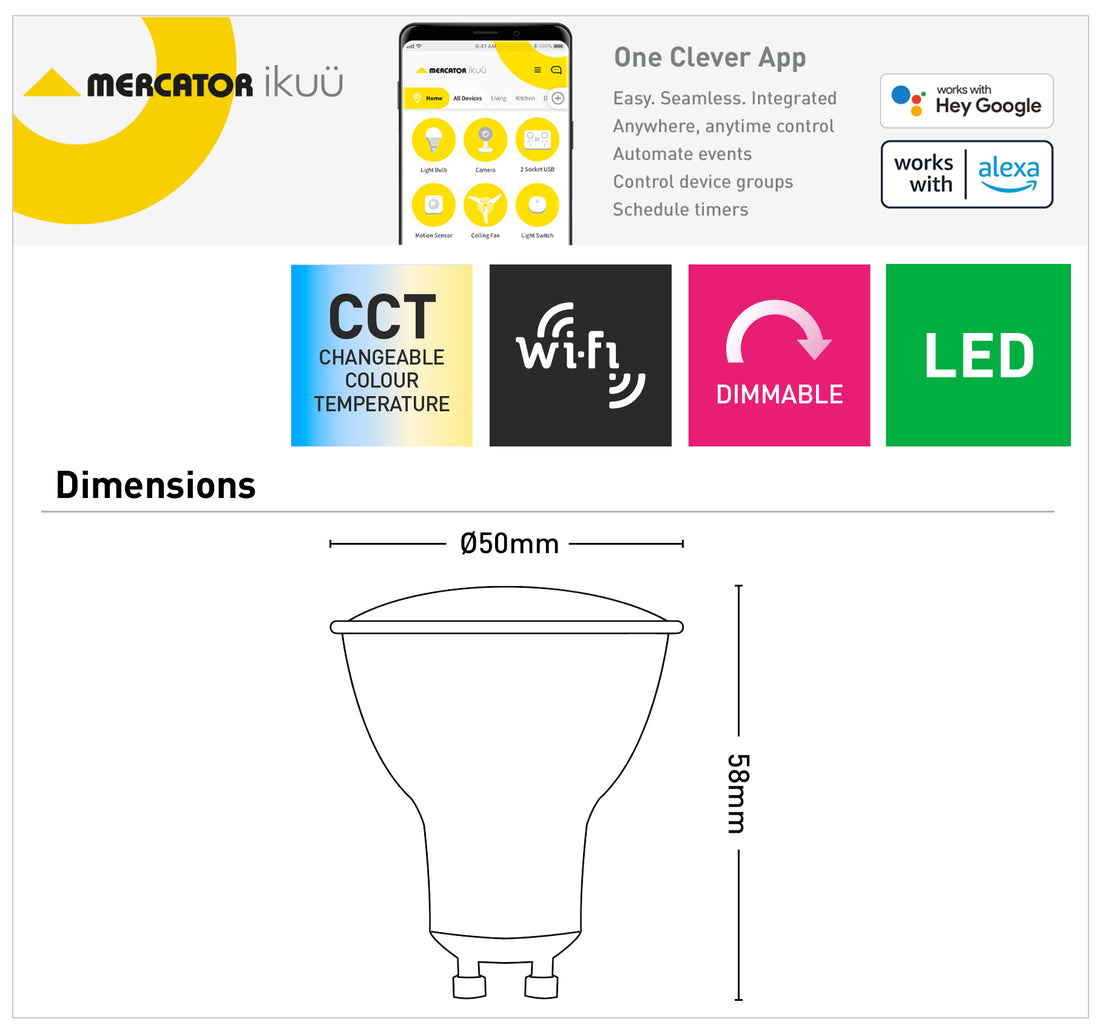 GU10 Ikuü Smart Wi-Fi Dimmable Globe