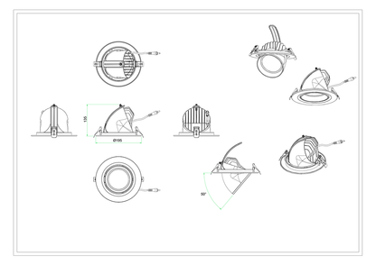 3A SFR006-Black-Dual Wattage(32W/38W) Downlight