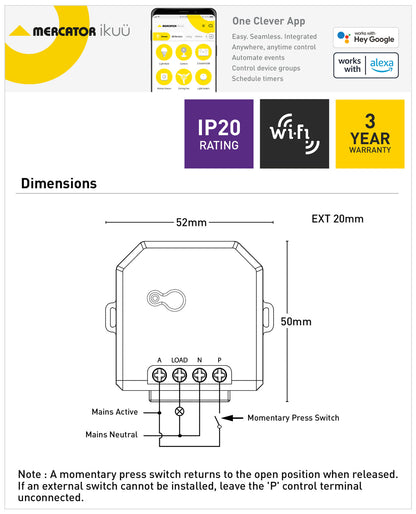 Ikuü Smart Wi-Fi Inline Module Switch