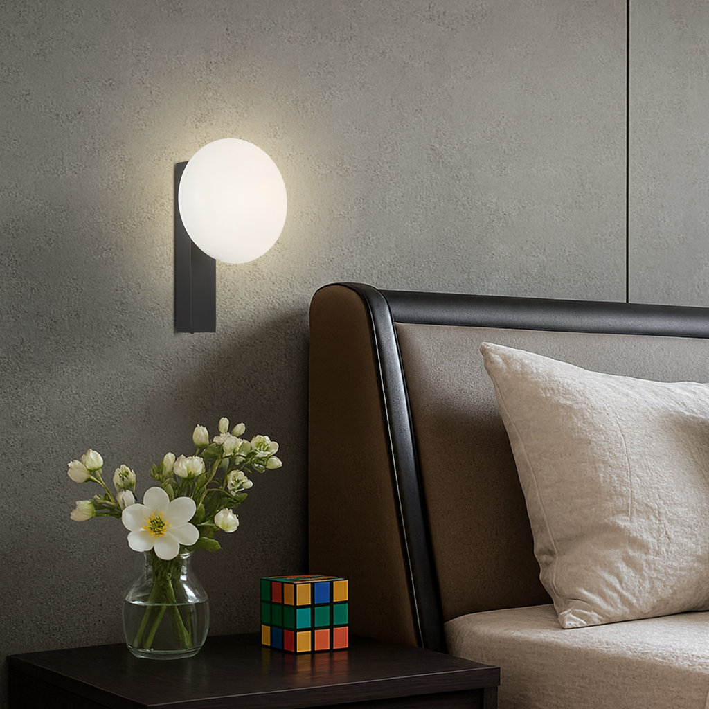 SKYLA Touch Wall Light - Black / Opal