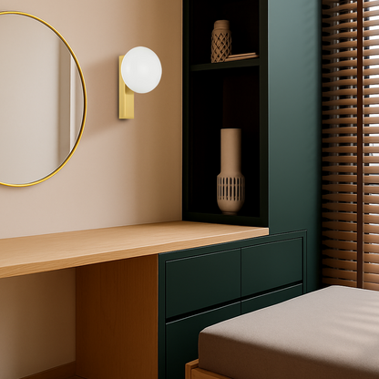 SKYLA Touch Wall Light - Antique Gold / Opal