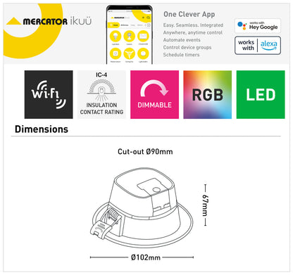 Apollo 7W Ikuü Smart Wi-Fi LED Downlight