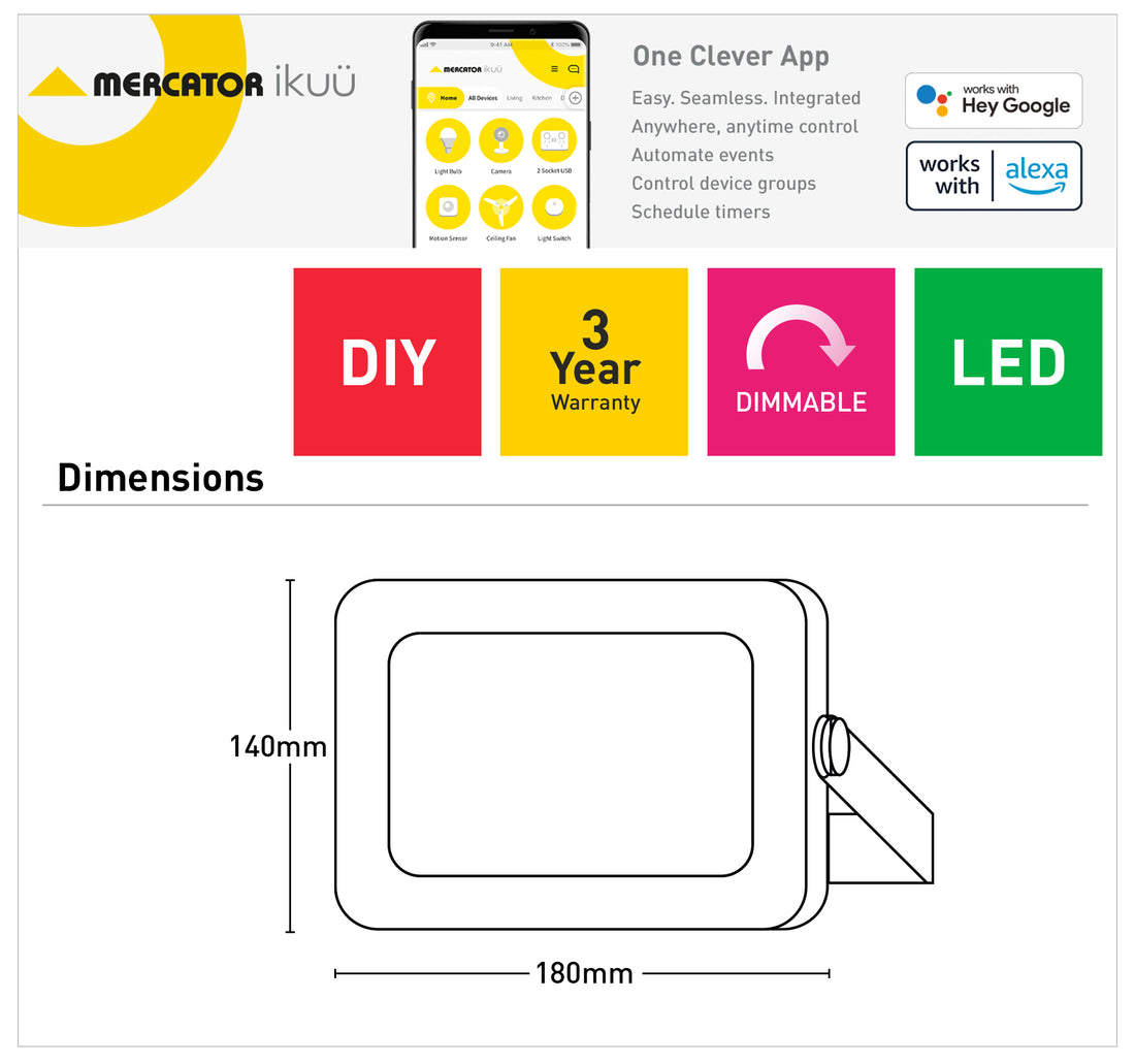 Ikuü Smart Wi-Fi Ridley Flood Light