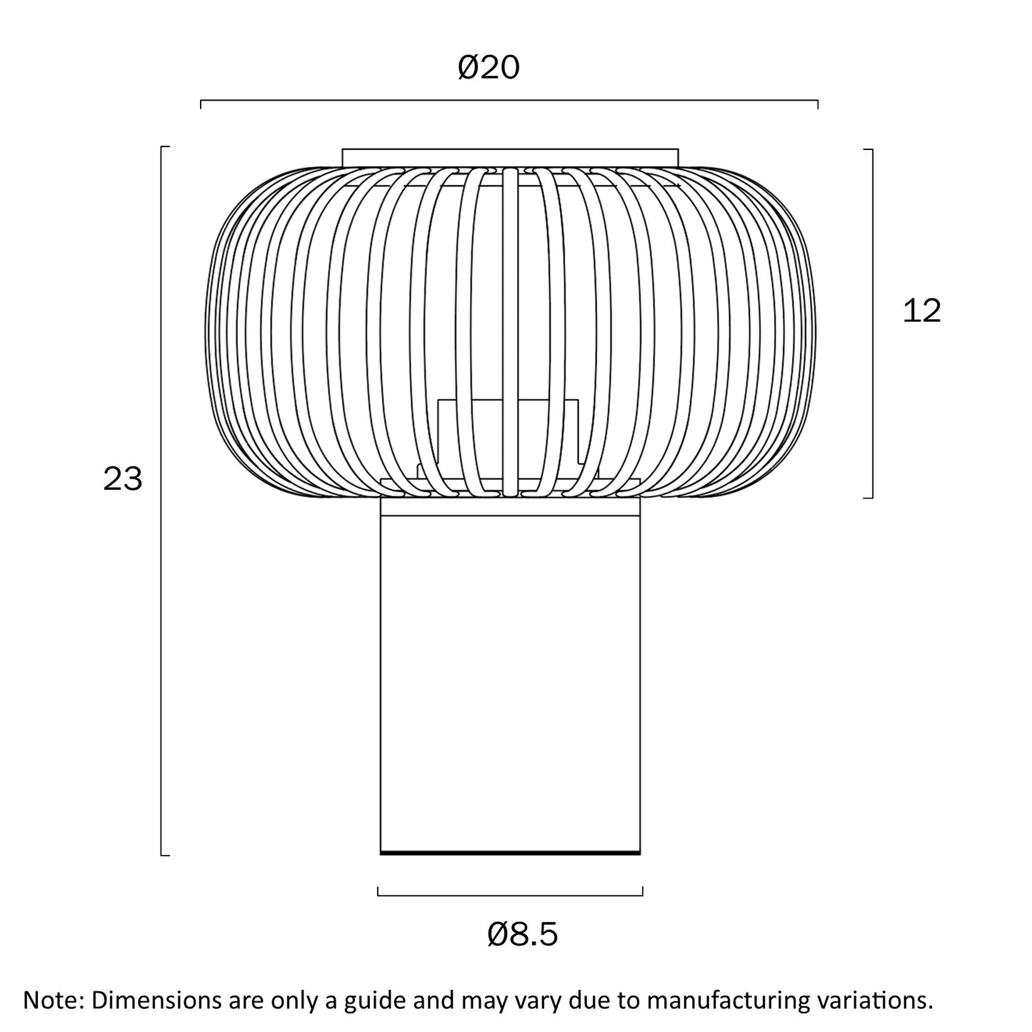 Sorens 20 Table Lamp-Brown