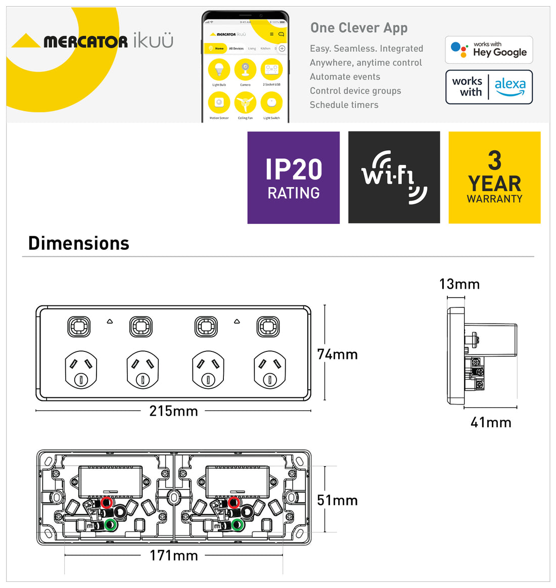 Ikuü Smart WiFi Quad Power Point
