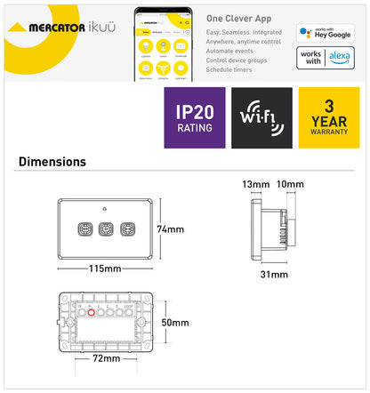 Ikuü Smart Wi-Fi Curtain & Blinds Switch