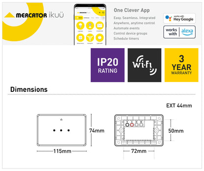 Ikuü Smart Wi-Fi Single Gang Handwave Switch