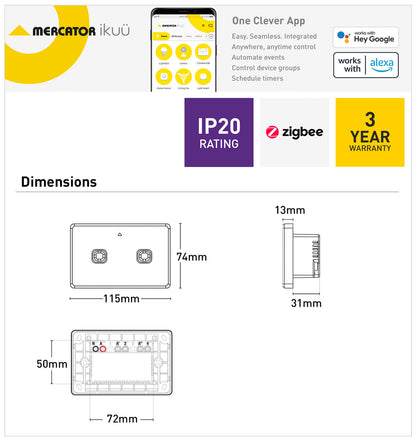 Ikuü Smart Zigbee Double 2-Way Switch