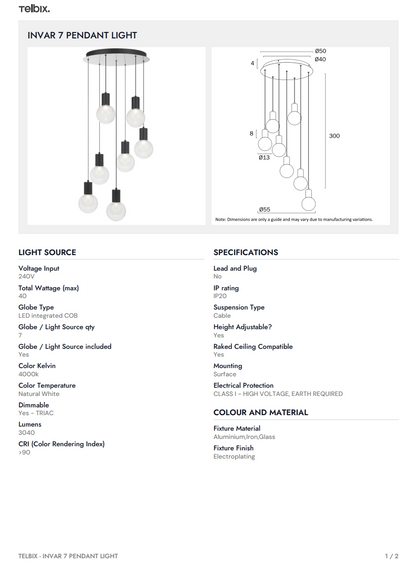Invar 7 Light Pendant