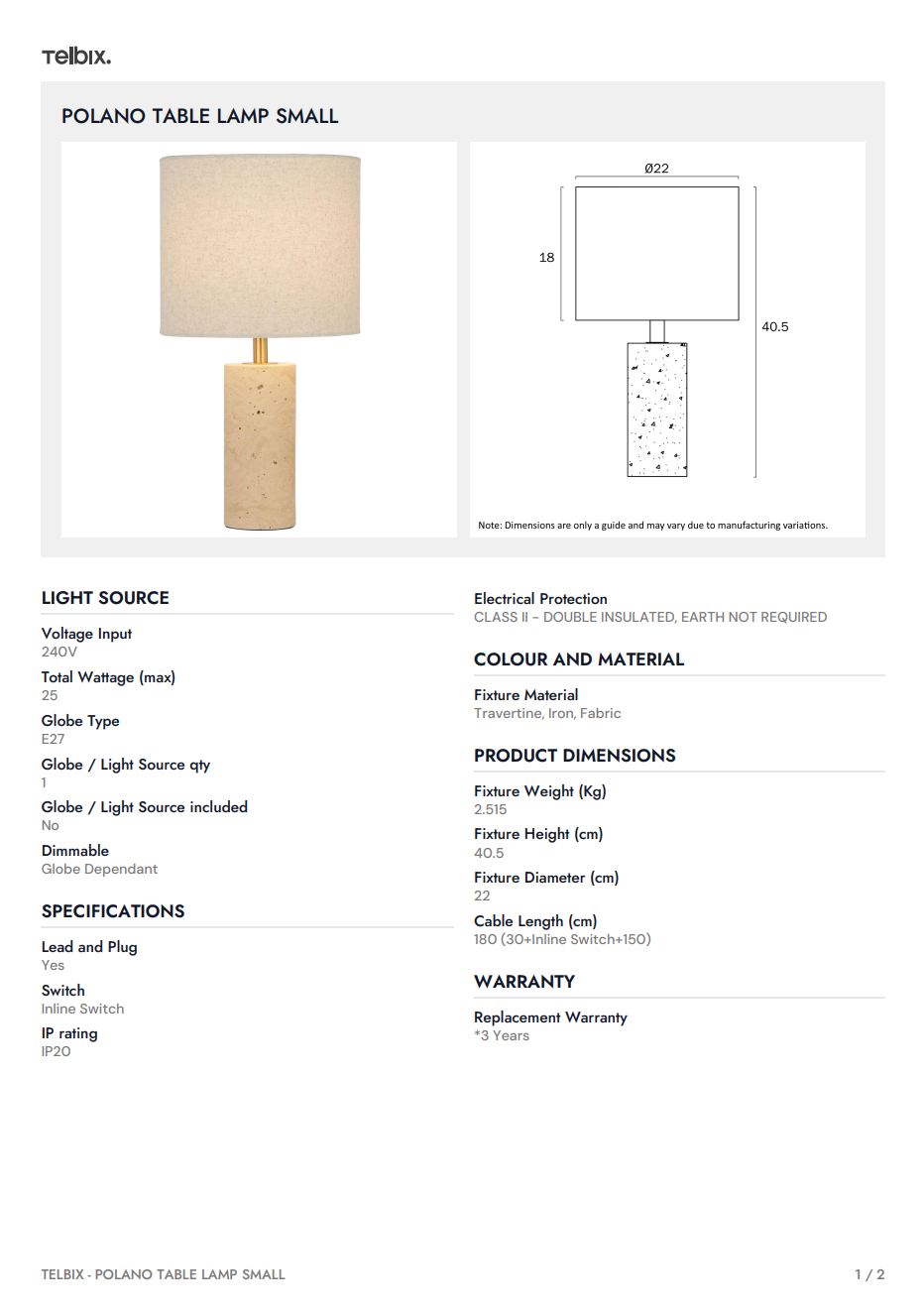 Polano Table Lamp - Small