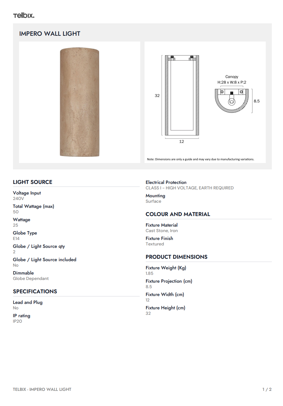 Impero Wall Light