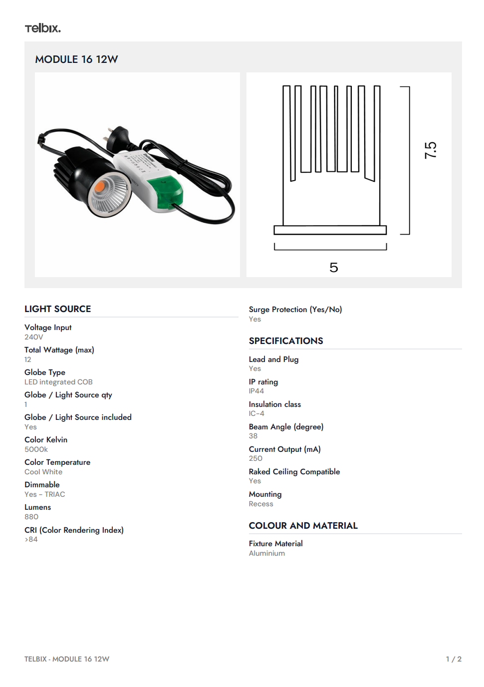 MODULE 16 12w - 5000K