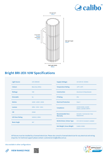 Calibo Bright Cylinder Up/Down Outdoor LED Wall Light with Linear Fin Detailing - Calibo Bright Ribbed Tubular Up/Down Outdoor LED Wall Light