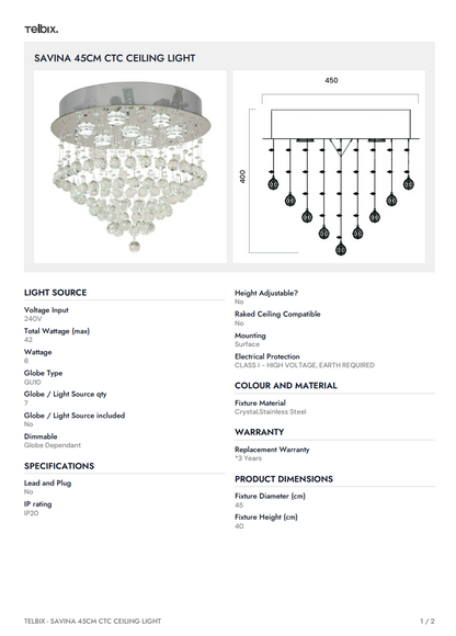 SAVINA 45CM CTC Ceiling Light