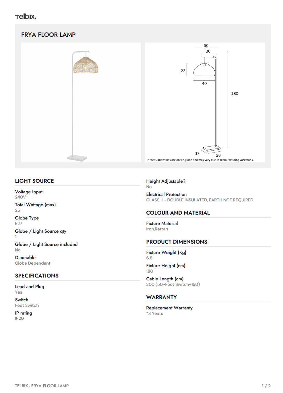 FRYA Floor Lamp - Natural