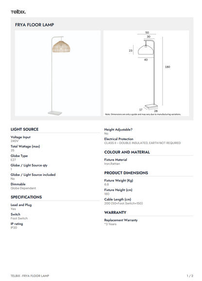 FRYA Floor Lamp - Natural