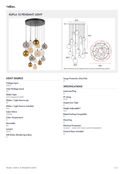 KUPLA 15 Pendant Light