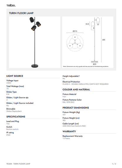 TURIN Floor Lamp - Black