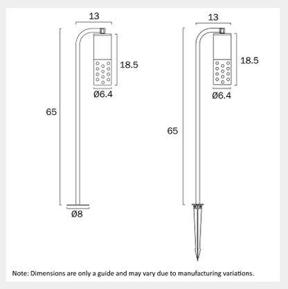 MANUS 24V MR16 Exterior LED Post Spike Light - Black
