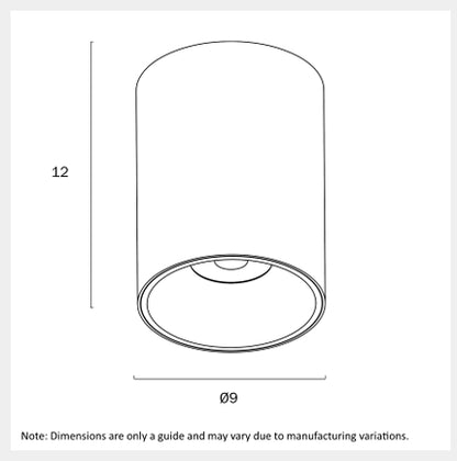 NERO 12W Surface Mounted Downlight with Honeycomb - Black