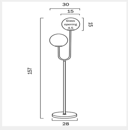 ETERNA Floor Lamp - Antique Gold/Opal Matt
