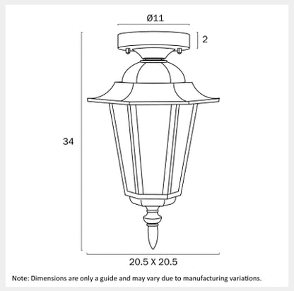 UPTON Exterior CTC Ceiling Light - Black