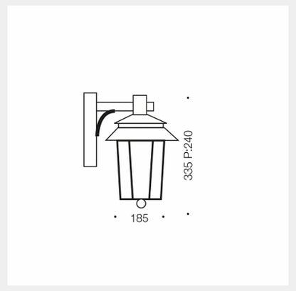 SILVAN Exterior Wall Light - Black/Opal