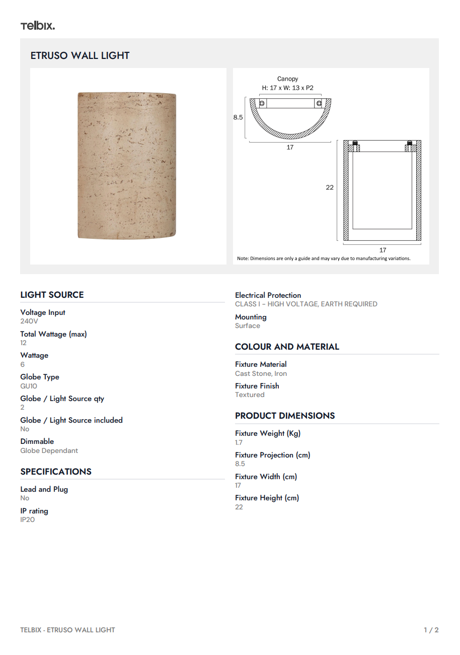 Etruso Wall Light