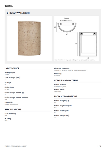 Etruso Wall Light